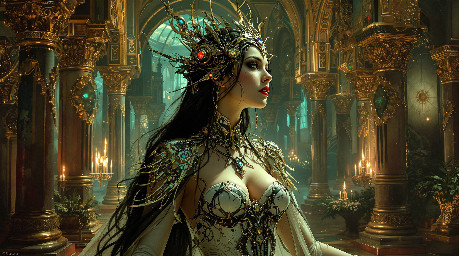 futuristic high tech queen of the fae in the 22nd century fairy realm