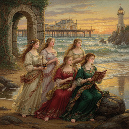 Bare chested girls on the beach