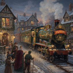 The Coca-Cola Christmas truck, but it's a British steam train promoting Jagermeister, thundering past the village.