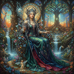 futuristic high tech queen of the fae in the 22nd century fairy realm