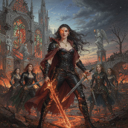 Monster power.  The great battle-maiden of hell-fire.  Ragnarok.  Swordswomen in black leather britches.  The final fall of civilisation.
