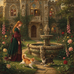 where kittens may safely play, in the grounds of a beautiful romantic castle