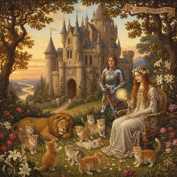where kittens may safely play, in the grounds of a beautiful romantic castle
