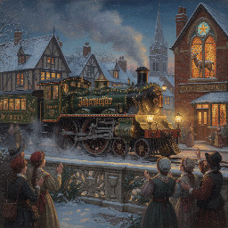 The Coca-Cola Christmas truck, but it's a British steam train promoting Jagermeister, thundering past the village.