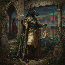 the ancient egyptian god anubis