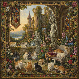 where kittens may safely play, in the grounds of a beautiful romantic castle