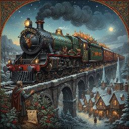 The Coca-Cola Christmas truck, but it's a British steam train promoting Jagermeister, thundering past the village.