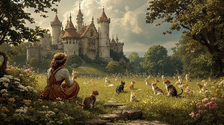 where kittens may safely graze, in the grounds of a beautiful castle defended by warrior women in overalls and boots
